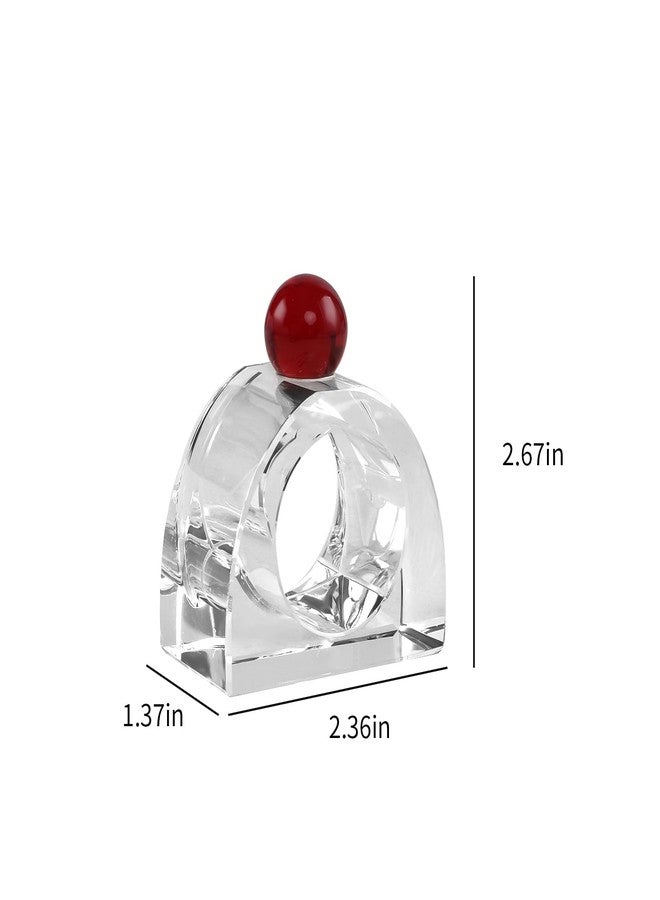 kitCom Crystal Napkin Rings Holder Silver Diamond Napkin Rings Pack of 6 Pieces with red Decor, Hotel Restaurant Wedding Party Holiday Banquet Dining Table Decor - Image 2