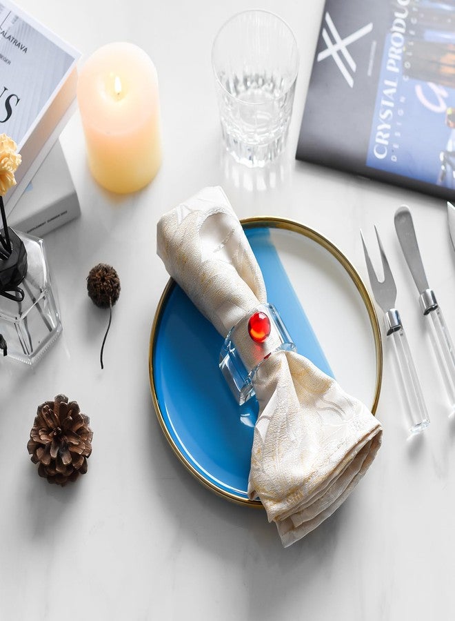 kitCom Crystal Napkin Rings Holder Silver Diamond Napkin Rings Pack of 6 Pieces with red Decor, Hotel Restaurant Wedding Party Holiday Banquet Dining Table Decor - Image 4
