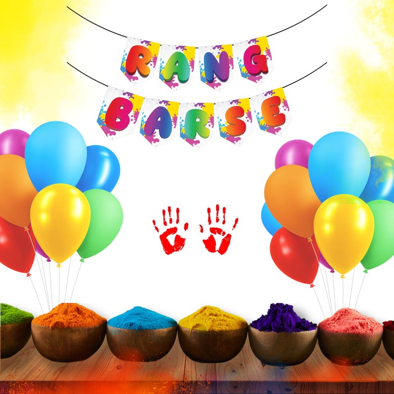 1iAM Happy Holi Decoration Items | 1pc 13.6X10.3cm "RANG BARSE" 300gsm Printed Paper Banner for Celebration of 14th March in Home, Office, Club, Schools, Collage, Restaurant, Apartment Decoration - Image 4