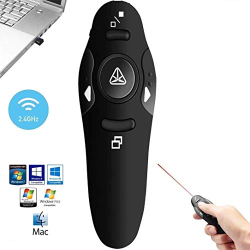 rts Wireless Presentation Clicker for PowerPoint Presentations, USB Dongle Presenter Remote with RF 2.4GZ Laser Pointer Slide Clickers for Mac/Windows/Linux, Computer/Laptop, Google Slide/PPT/Keynote - Image 5