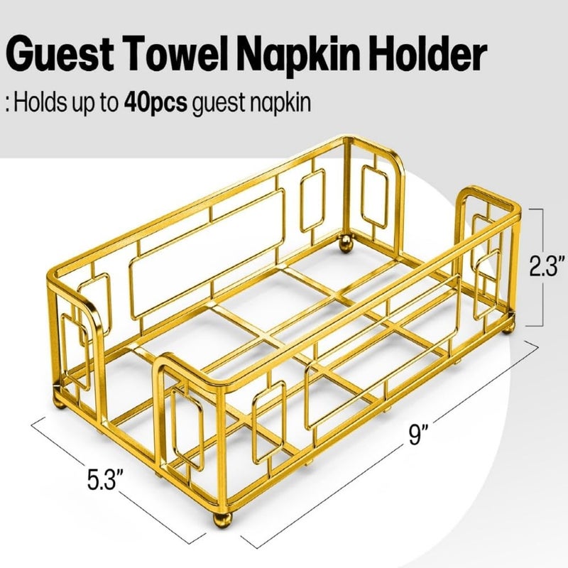 LEVIMETREE Guest Napkin Tray  Gold Napkin Holder Versatile Hand Towel Tray and Dispenser Paper Towel Holder for Guest Bathrooms - Image 4