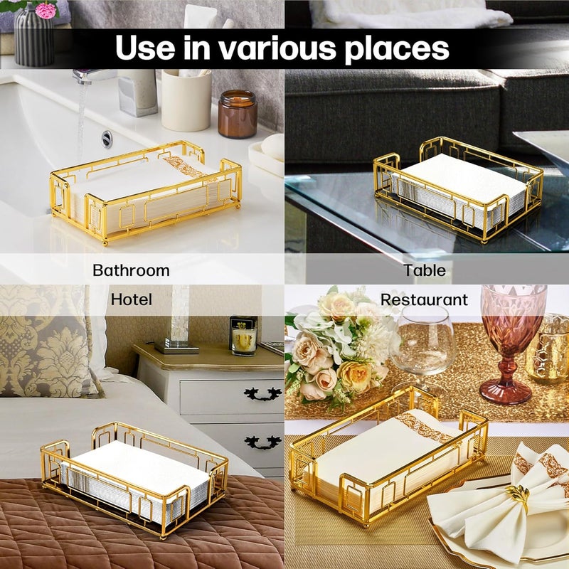 LEVIMETREE Guest Napkin Tray  Gold Napkin Holder Versatile Hand Towel Tray and Dispenser Paper Towel Holder for Guest Bathrooms - Image 5
