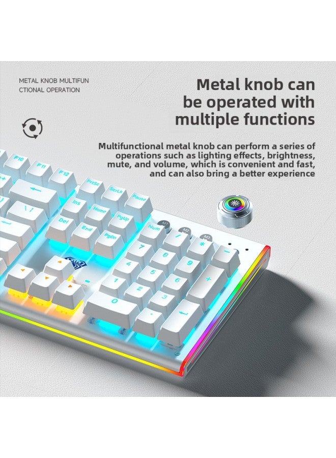 20 Mechanical Keyboard Electric Competition 10 Engraved Notebook F30 Universal Desktop Computer 4 Key Game Dedicated Side Engraved-Color:Black Axis-【cloud Woof Woof】 Theme Model-mechanical Keyboard-no - Image 3