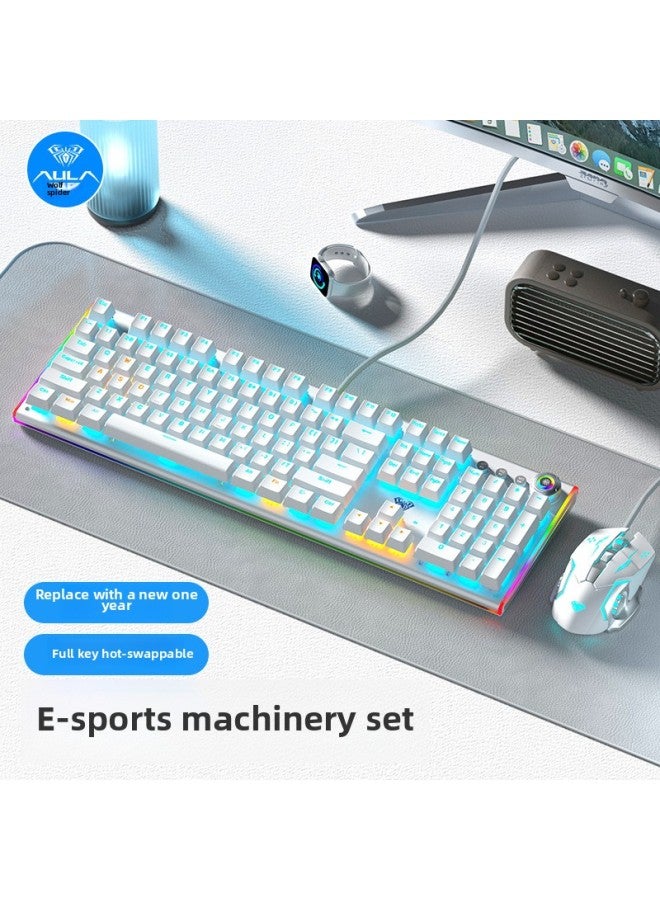 20 Mechanical Keyboard Electric Competition 10 Engraved Notebook F30 Universal Desktop Computer 4 Key Game Dedicated Side Engraved-Color:Black Axis-【cloud Woof Woof】 Theme Model-mechanical Keyboard-no - Image 5