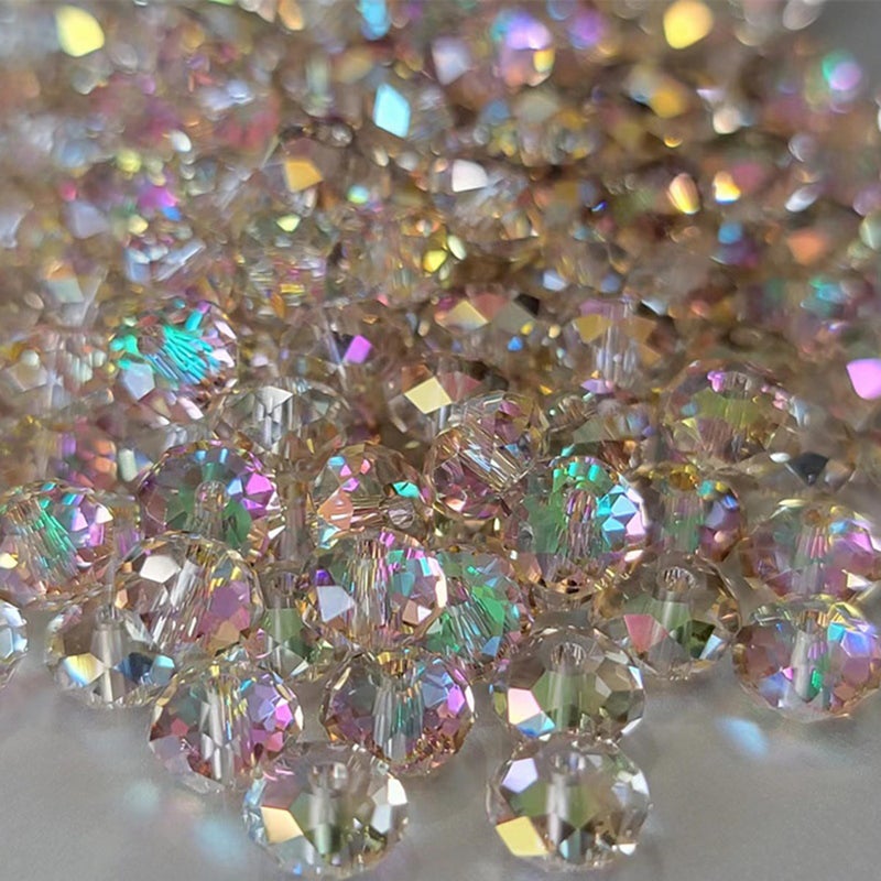 Laopottbeads 460Pcs 8mm Crystal Glass Beads for Jewelry Making Beads for Bracelets Necklace Pendants Making Supplies(Silver Champagner) - Image 1