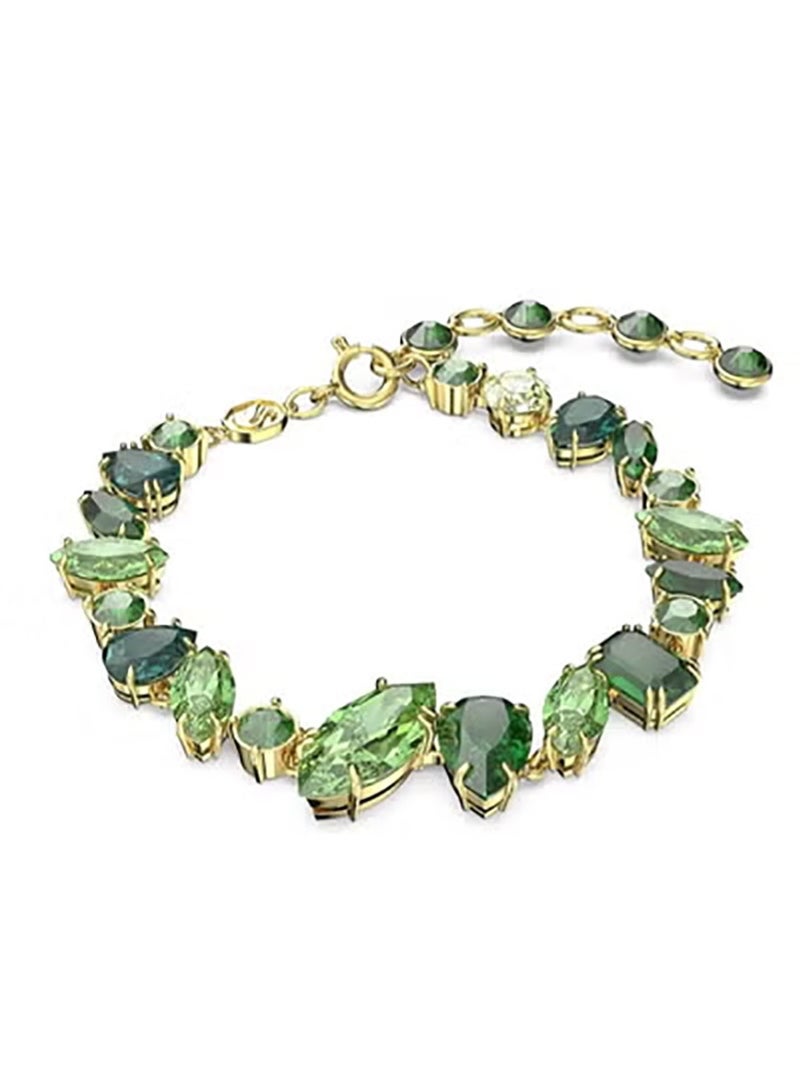 Swan Gold Multi-Color Emerald Bracelet, Assorted Cut Styles Assembled