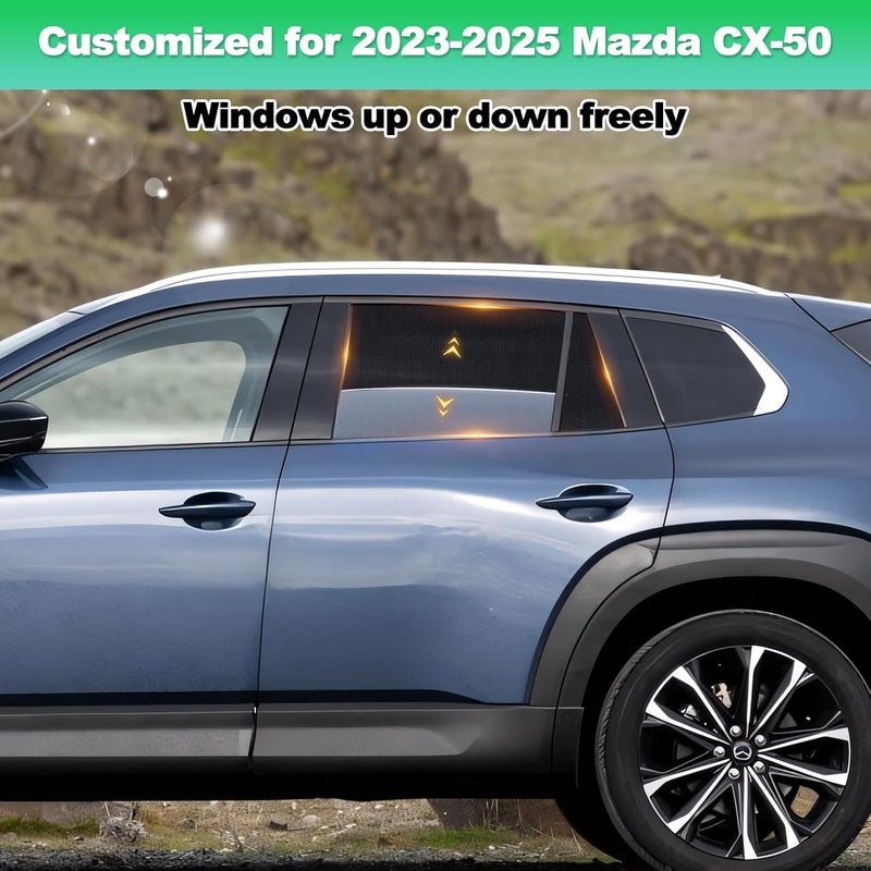 ظلال نوافذ السيارة لطراز CX50 2023-2025 - ظل النافذة الجانبية الخلفية للطفل، شبكة قابلة للتنفس تغطي خصوصية السيارة، حماية من الأشعة فوق البنفسجية وعزل حراري للرحلات البرية، القيلولة، التخييم - Image 3