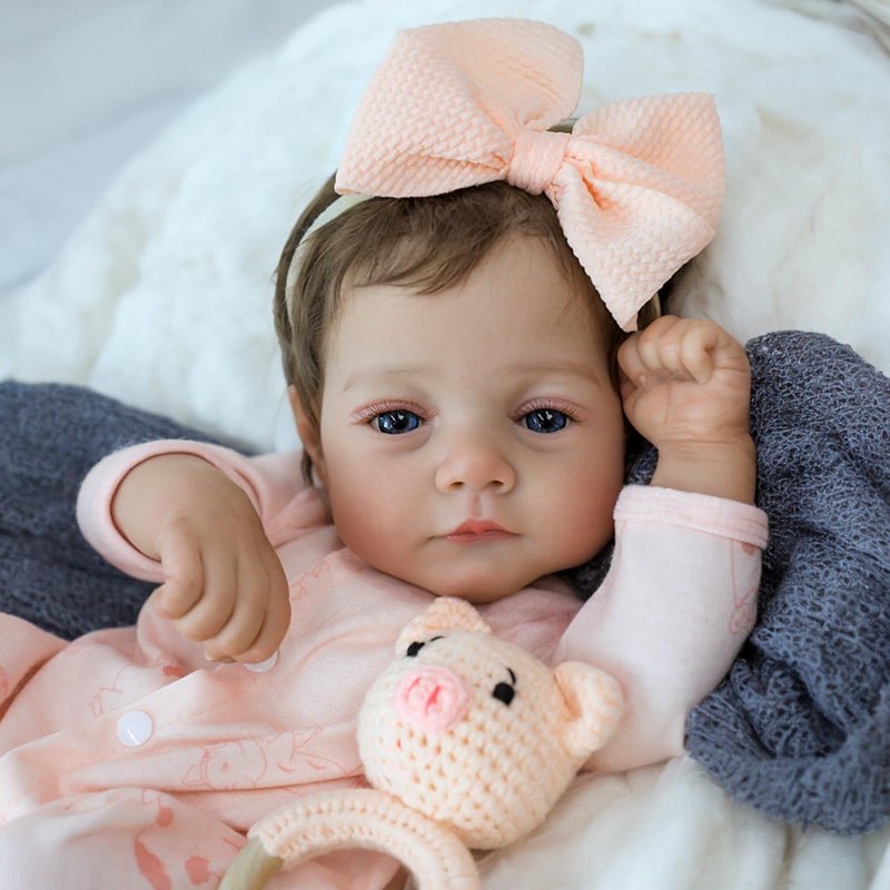 SCOM Realistic Reborn Baby Dolls - 18 Inch Lifelike Newborn Baby Dolls Adorable Girl, Real Life Baby Doll with Accessories, Soft Baby Doll Reborn Gift for 3+ Yrs Kids, Birthday Gift - Image 1