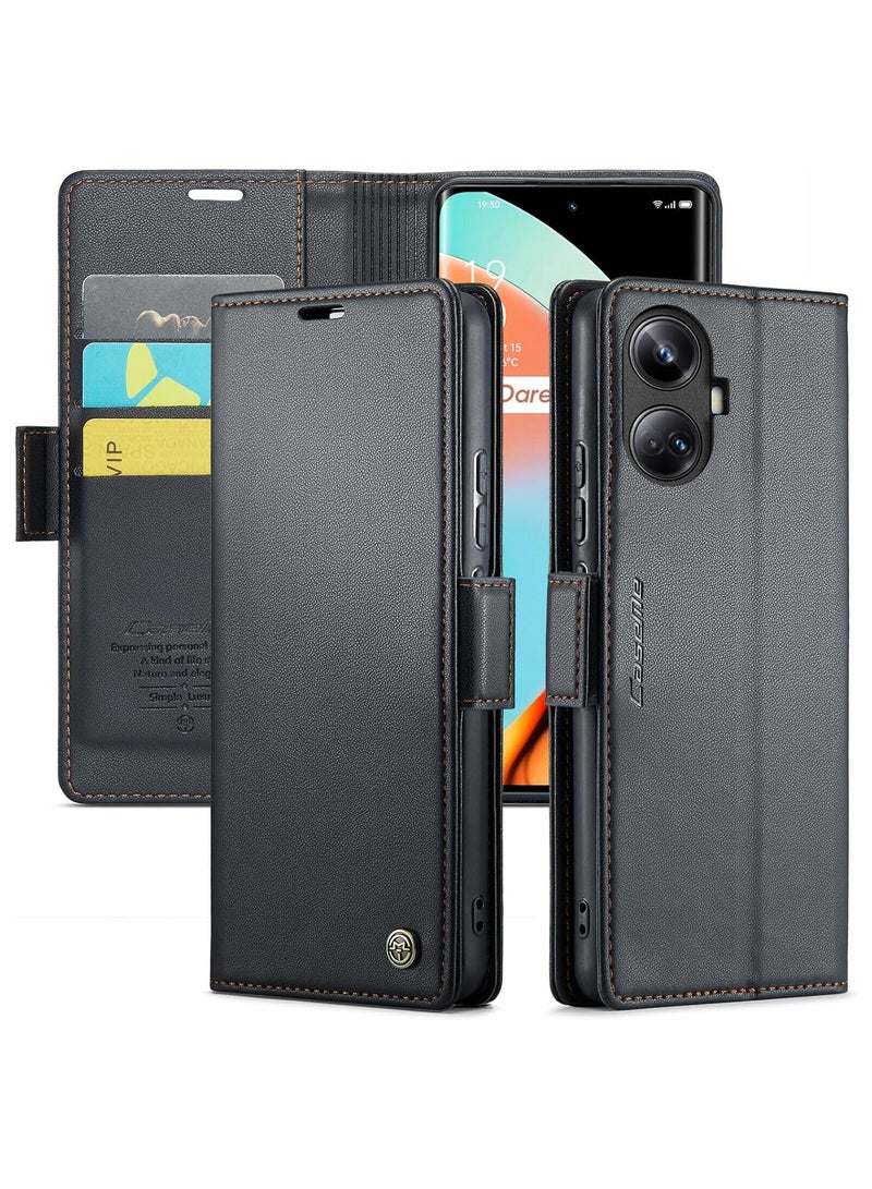 general Realme 10 Pro Plus Wallet Case, Premium PU Leather Magnetic Flip Folio Case with [RFID Blocking] Card Slots Kickstand Shockproof Protective Phone Cover - Image 1