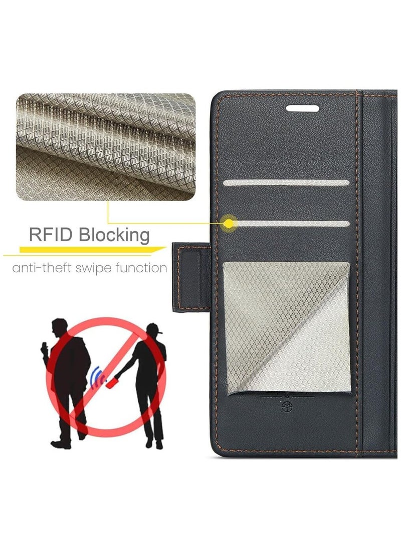 general Realme 10 Pro Plus Wallet Case, Premium PU Leather Magnetic Flip Folio Case with [RFID Blocking] Card Slots Kickstand Shockproof Protective Phone Cover - Image 2