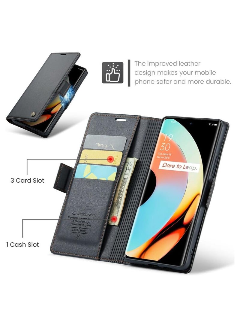 general Realme 10 Pro Plus Wallet Case, Premium PU Leather Magnetic Flip Folio Case with [RFID Blocking] Card Slots Kickstand Shockproof Protective Phone Cover - Image 4