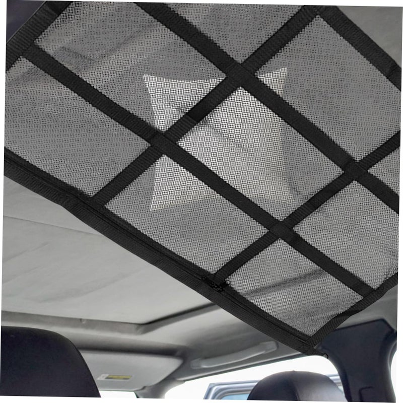 Dual Layer Car Ceiling Storage Net Organizer For SUV Truck Van Breathable Mesh - Image 4