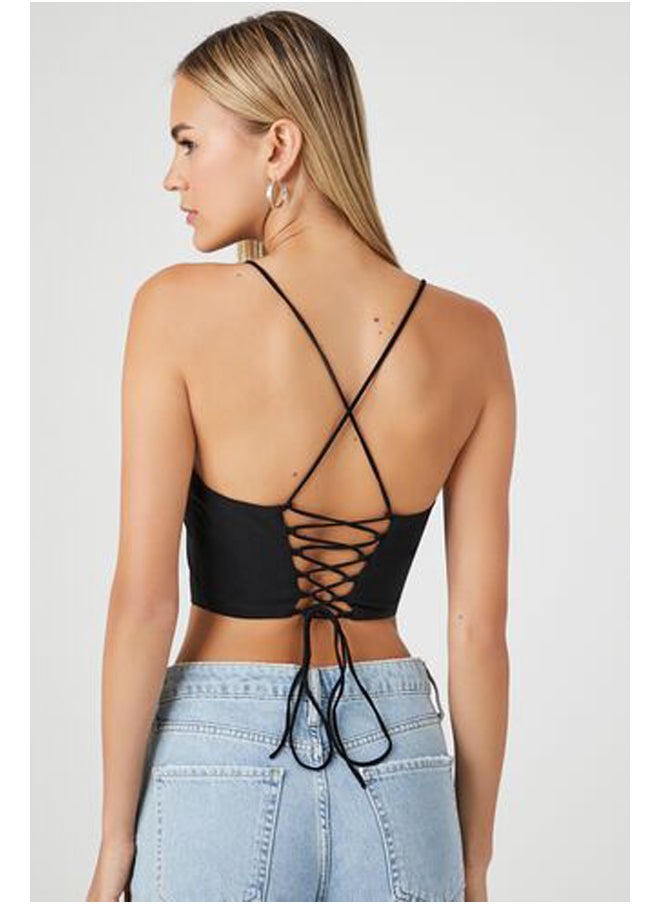 FOREVER 21 Crisscross Lace-Back Cropped Cami  - Image 3