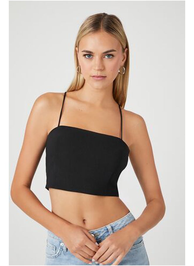 FOREVER 21 Crisscross Lace-Back Cropped Cami  - Image 1