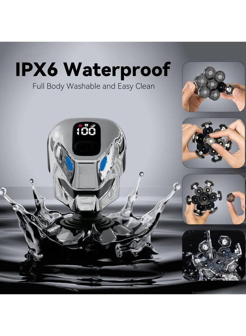 general Men's Electric Shaver - 5-in-1 Wireless Rechargeable Shaver, Waterproof Wet/Dry Spin Grooming Kit with LED Display - Image 4