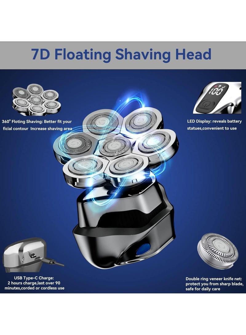 general Men's Electric Shaver - 5-in-1 Wireless Rechargeable Shaver, Waterproof Wet/Dry Spin Grooming Kit with LED Display - Image 5