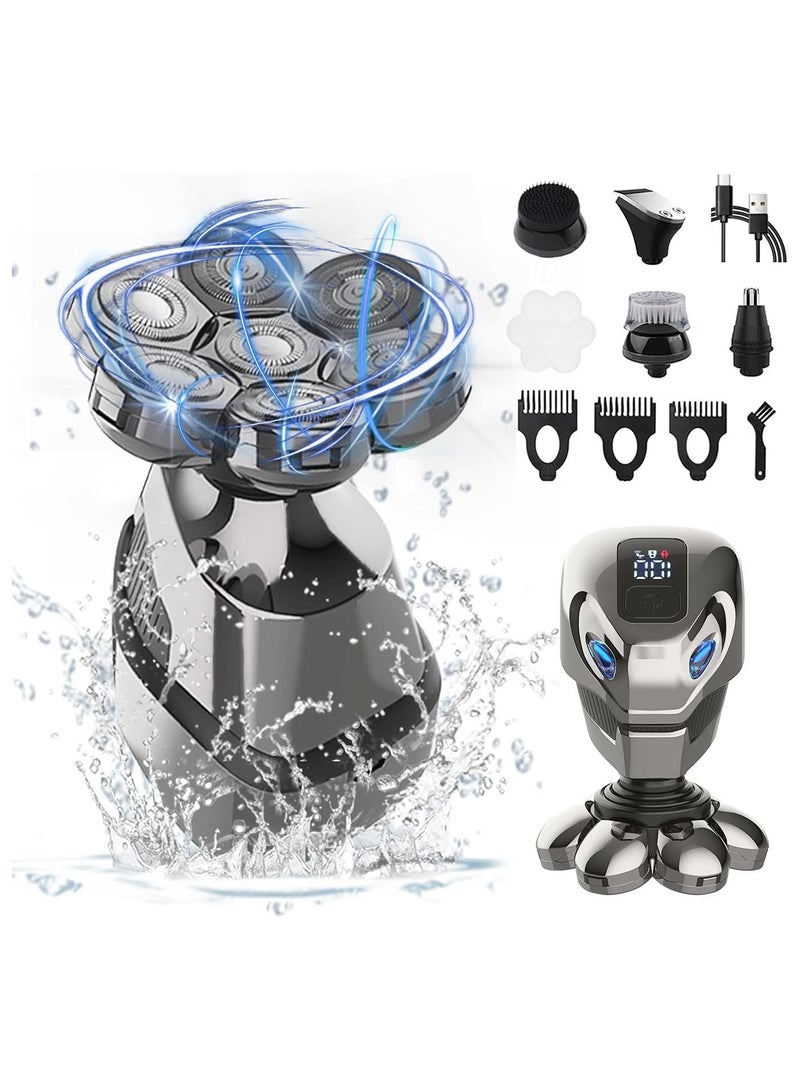 general Men's Electric Shaver - 5-in-1 Wireless Rechargeable Shaver, Waterproof Wet/Dry Spin Grooming Kit with LED Display - Image 3