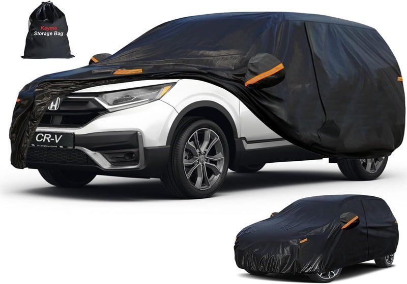 غطاء سيارة كايمي 7 طبقات SUV مخصص لهوندا CRV CR-V (1995-2025)، مقاوم للماء لجميع الأحوال الجوية للسيارات، الحماية من المطر والشمس والأشعة فوق البنفسجية. أسود يسهل التعامل اليومي - Image 1