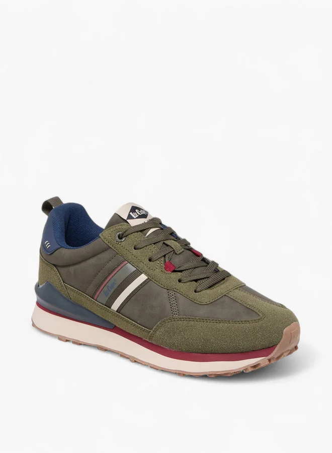 لي كوبر Men's Panelled Sneakers with Lace-Up Closure