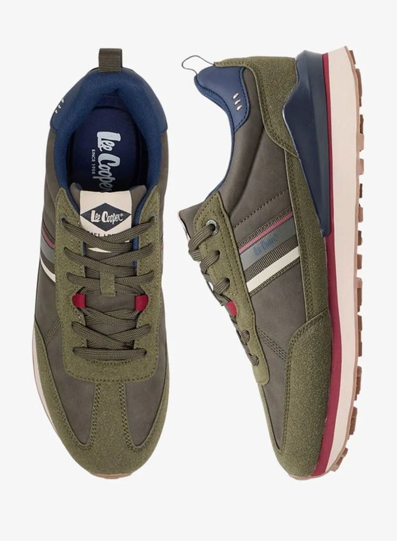 Lee Cooper Men's Panelled Sneakers with Lace-Up Closure