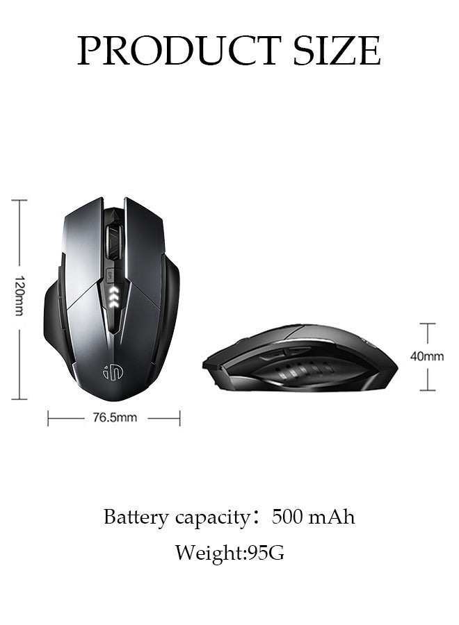 DUNISO Bluetooth Mouse Wireless Mouse 2.4G with 6 Buttons 3 Adjustable DPI Battery DisplayLevels Ergonomic Computer Mouse for Laptop Computer Mac PC Windows Chromebook Notebook - Image 4