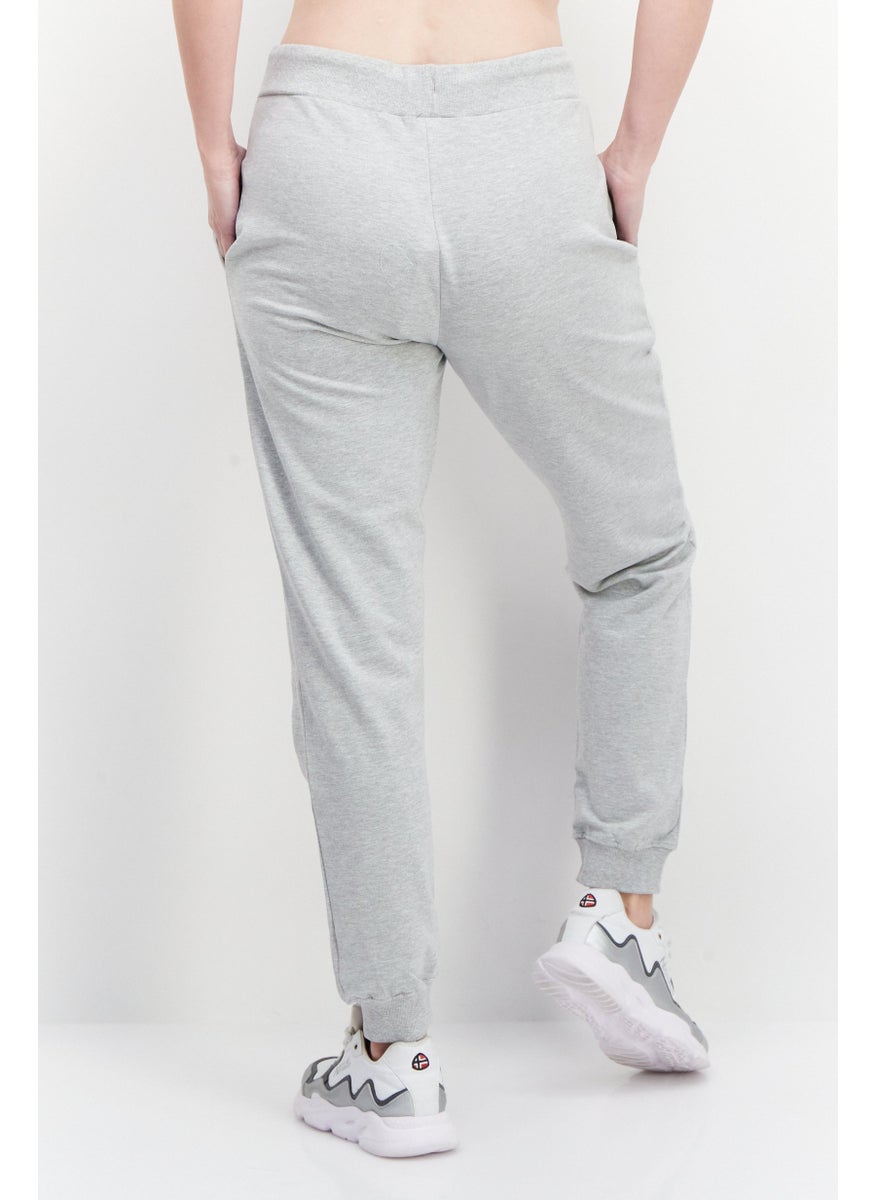NAUTICA - Women Regular Fit Brand Logo Jogger Pants, Grey Combo - Image 1