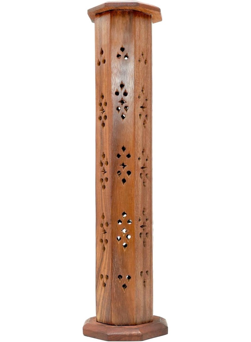 Best Art Wood Agarbatti Stand with Ash Catcher & Dhoop Stick Holder | Wooden Incense Burner Box for Home, Office, Temple Decor | Diwali Decoration | 12 x 3 x 3 Inch - Image 5