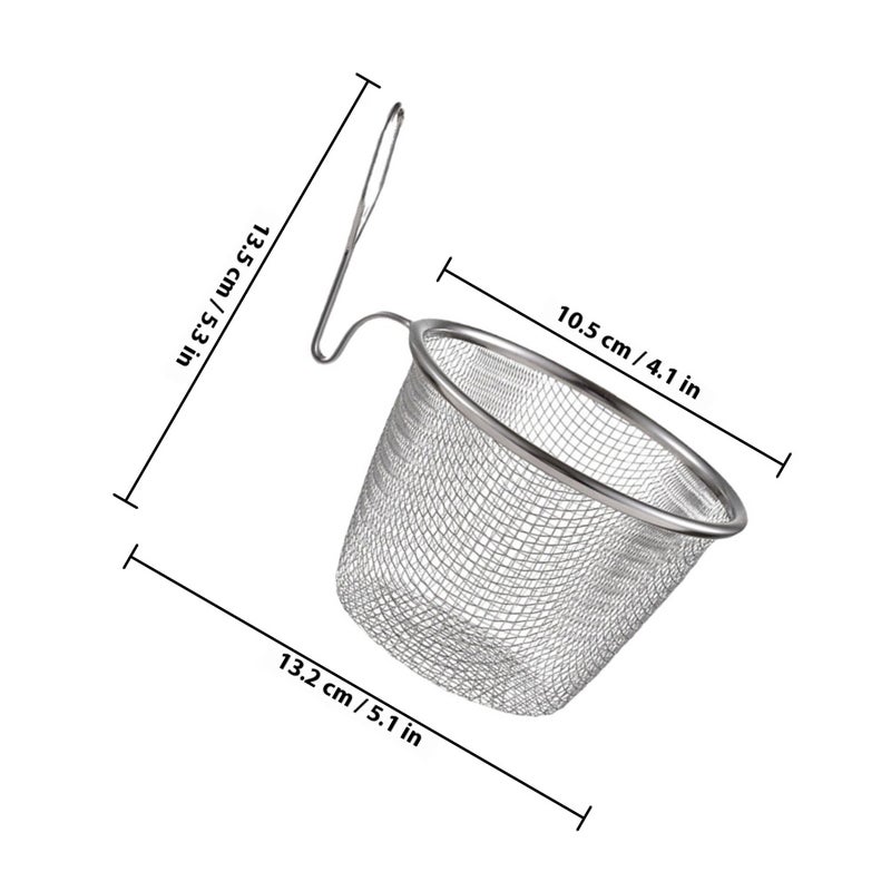 Pasta Cooker Stainless Steel Pasta Basket with Handle Strainer Skimmer Food Dumpling Noodle Strainer Basket for Noodles - Image 2