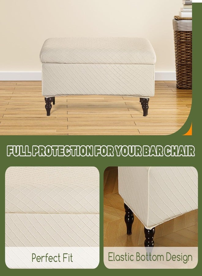 FUANGUI Ottoman Cover Stretch Storage Ottoman Bench Slipcover Jacquard Folding Storage Bench Ottoman Cover Footrest Stool Slipcover Footstool Protector Cover with Elastic Bottom,(80-110cm,M, 39) - Image 4