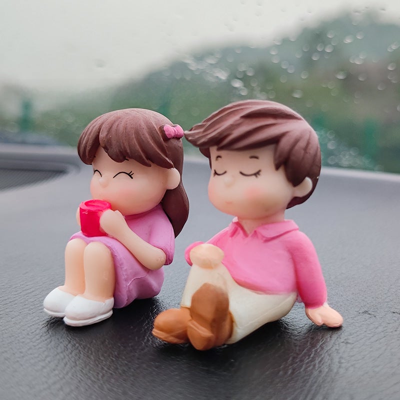 Generic Car Balloon Couple Figurines Decor Pink drinking water couple