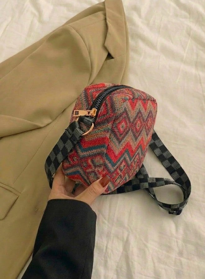 LIKE STYLE Women’s Ethnic Canvas/Jute Sling Bag | Printed Eco-Friendly Crossbody Shoulder Bag | Lightweight Everyday Casual Handbag (Maroon) - Image 3