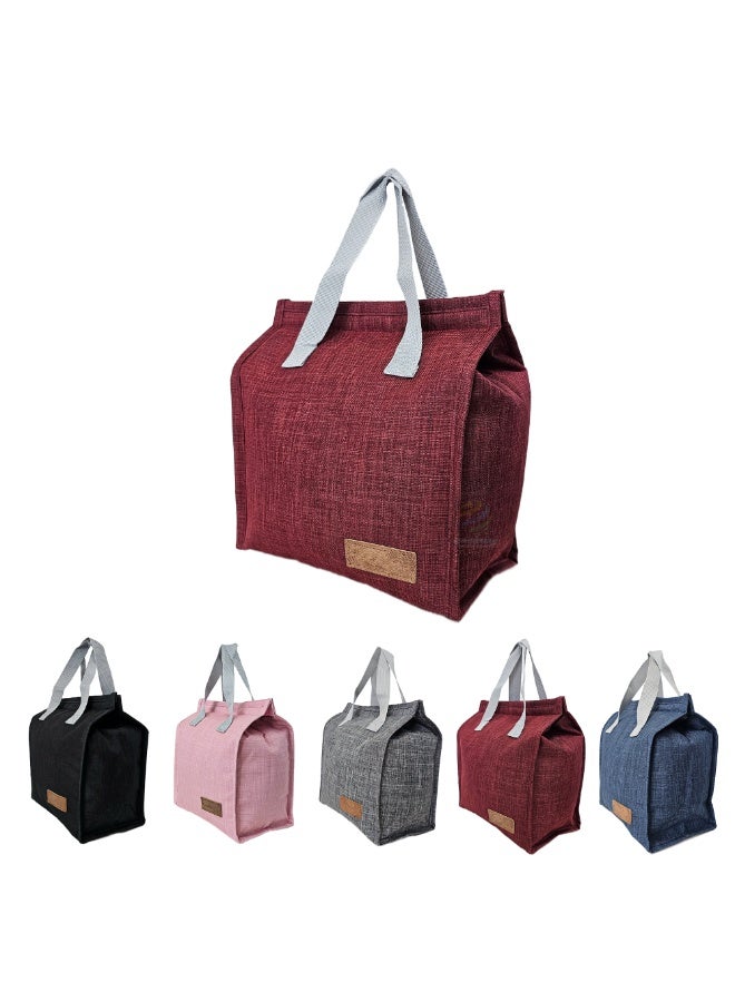 Insulated Lunch Tote Bag – Reusable Cooler Bag with Leakproof Interior, Large Capacity, Thermal Food Storage for Office, School, Picnic and Travel (Burgundy) - Image 1
