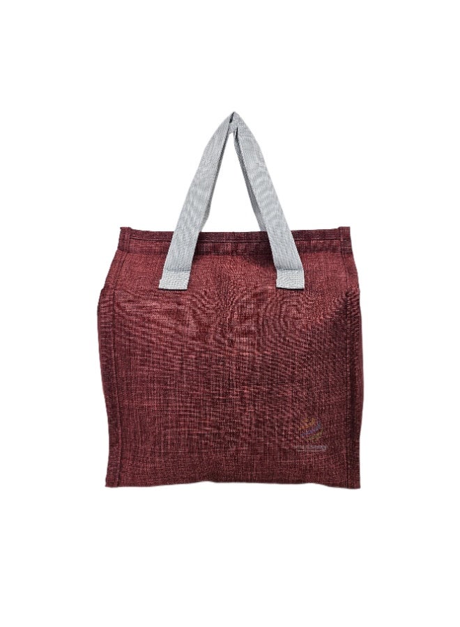 Insulated Lunch Tote Bag – Reusable Cooler Bag with Leakproof Interior, Large Capacity, Thermal Food Storage for Office, School, Picnic and Travel (Burgundy) - Image 5