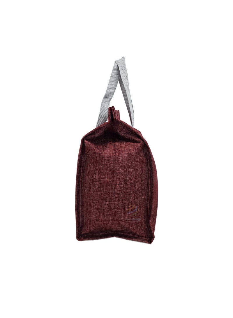 Insulated Lunch Tote Bag – Reusable Cooler Bag with Leakproof Interior, Large Capacity, Thermal Food Storage for Office, School, Picnic and Travel (Burgundy) - Image 4