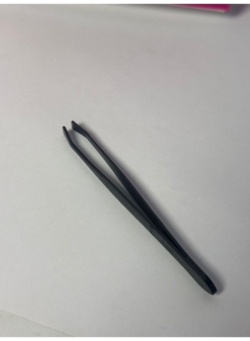 ملقط تجميل الوجه وتشكيل الحواجب للرجال والنساء - أسود - قطعة واحدة - Image 3