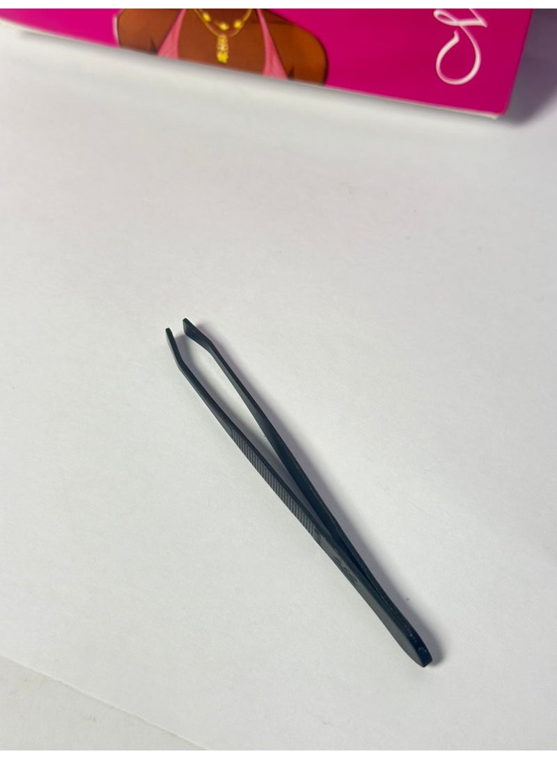 ملقط تجميل الوجه وتشكيل الحواجب للرجال والنساء - أسود - قطعة واحدة - Image 1