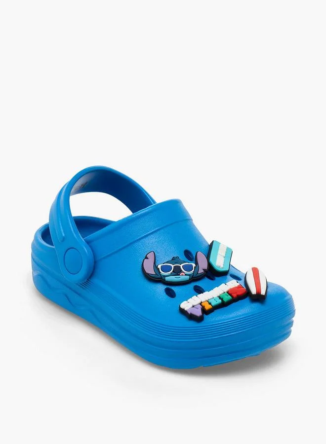 ديزني Disney Boys Backstrap Stitch Accent Clogs