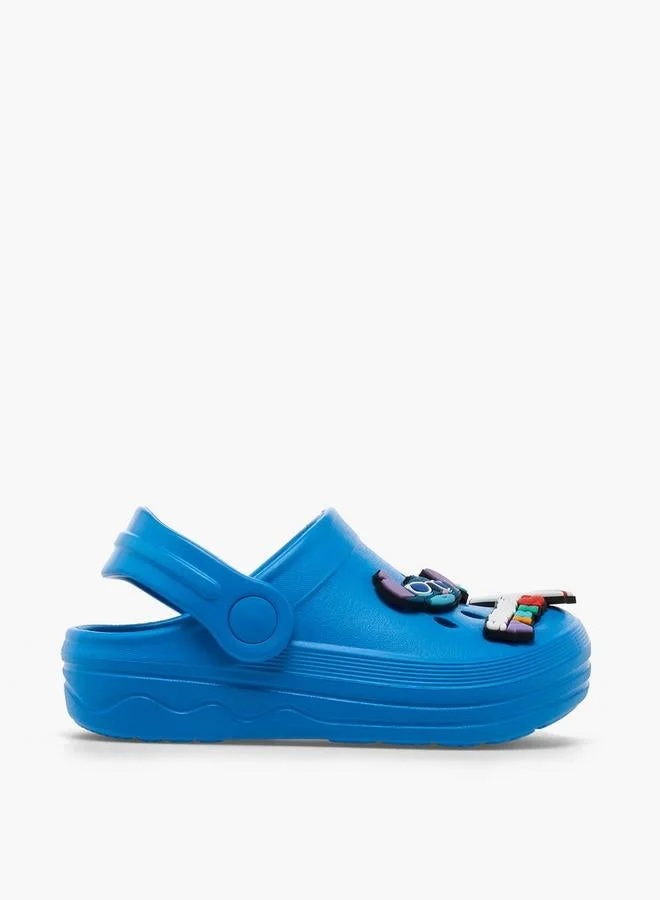 ديزني Disney Boys Backstrap Stitch Accent Clogs