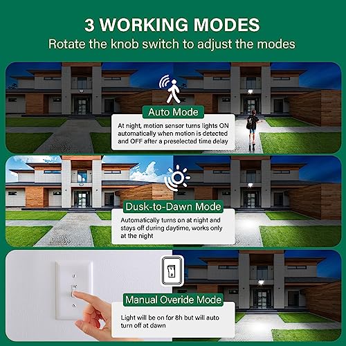 TREEWELL 240-Degree Replacement Motion Detector, Adjustable Time & Detection Sensitiity Up to 60 Feet Range, 3 Working Modes Pir Motion Sensor for Security Floodlight, Brown, UL Listed - Image 2