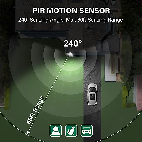 TREEWELL 240-Degree Replacement Motion Detector, Adjustable Time & Detection Sensitiity Up to 60 Feet Range, 3 Working Modes Pir Motion Sensor for Security Floodlight, Brown, UL Listed - Image 5