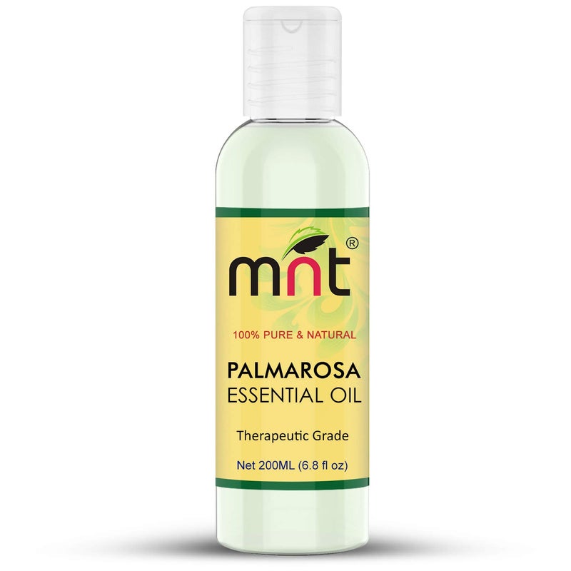 MNT Palmarosa Essential Oil (200ml) 100% Pure Natural & Undiluted Therapeutic Grade for Aromatherapy, Skin moisture & Hydrates Dry skin