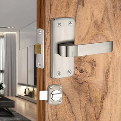 SARDAR NOVO 5" SS Matte Iron Baby Latch | Bathroom Door Handle | Mortise Handle With Keyless Push to Close Latch | Tower Bolt (With Rotary Latch) - Image 1