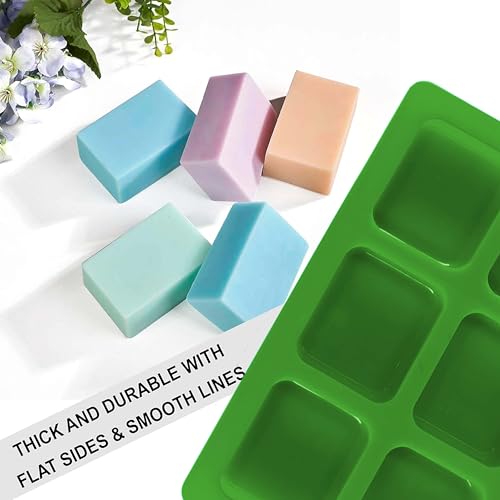 MoldBerry 6 Cavity Silicone Rectangle Soap Mould for Soap Making, Perfect Soap Mold for Handmade Soap, Lotion Bars, Wax Melts, Beeswax (Pack 1) - Image 3