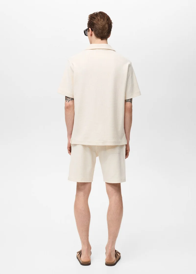 Mango Man Regular-fit textured polo shirt