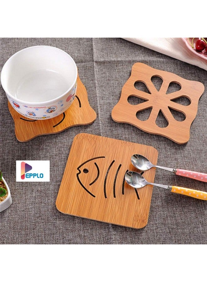 pepplo Wooden Drinks Coasters for Tea Coffee Cup Mug Cat Themed with Coaster Holder Cat Lovers Gifts for Women Men Kids,Random Pattern (Set of 3) - Image 4