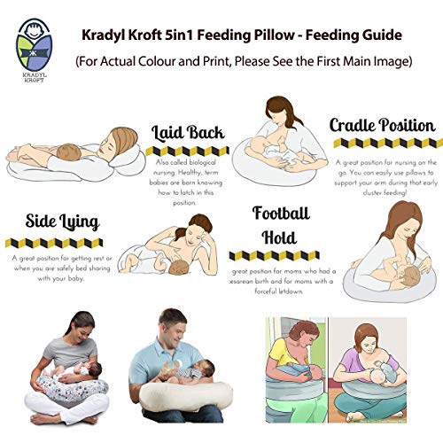 Kradyl Kroft 5in1 Baby Feeding Pillow with 100% Cotton Removable Cover | Breastfeeding Pillow | Nursing Pillow with Belt and Hoop (Magic Polka) - Image 5