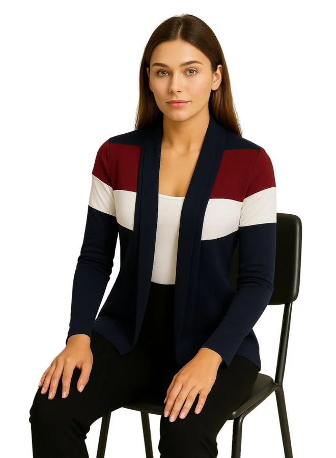 PAUSE Pause Color Block Open Front Shrug