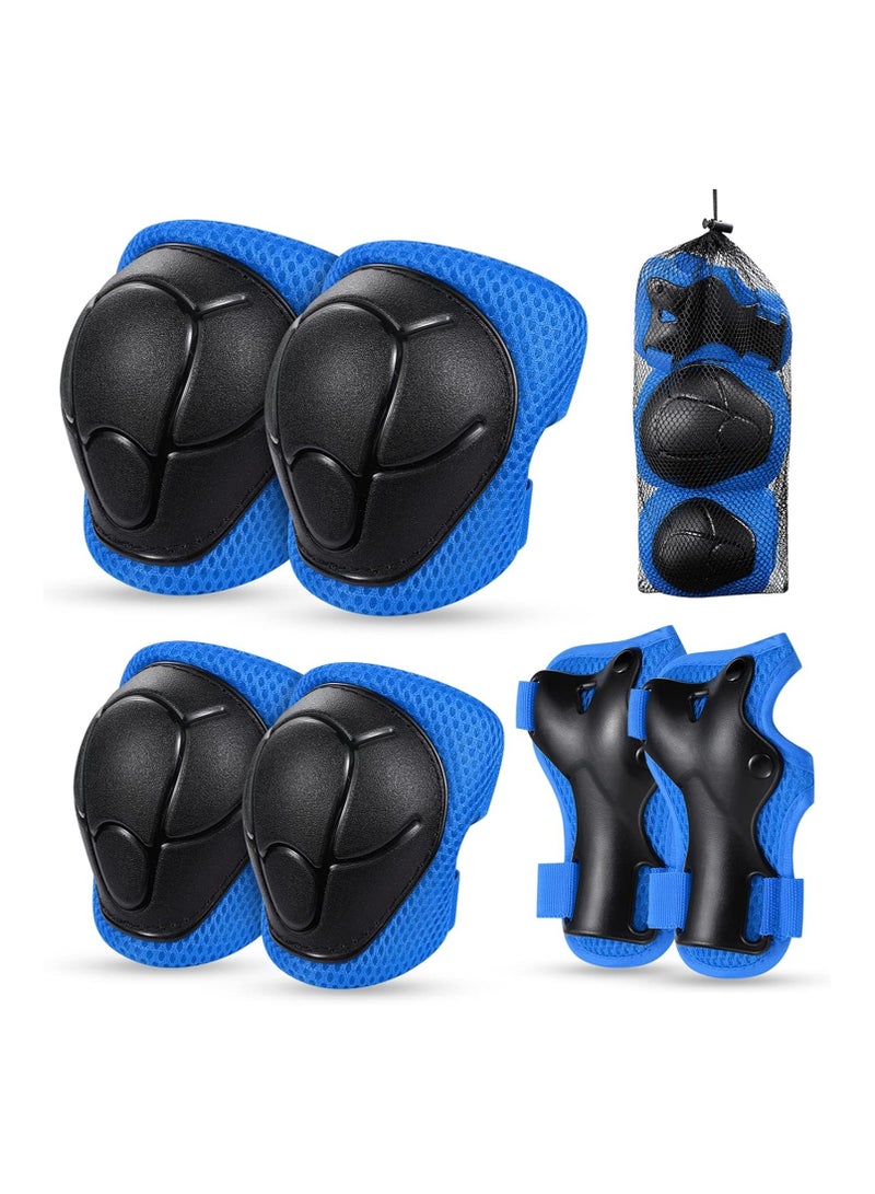 G4Free Kids Knee Pads Elbow Pads Wrist Guards for Toddler 3-8 Years 3 in 1 Protective Gear Sets for Bike Skateboard Rollerblading Cycling Scooter Skating(Blue) - Image 1