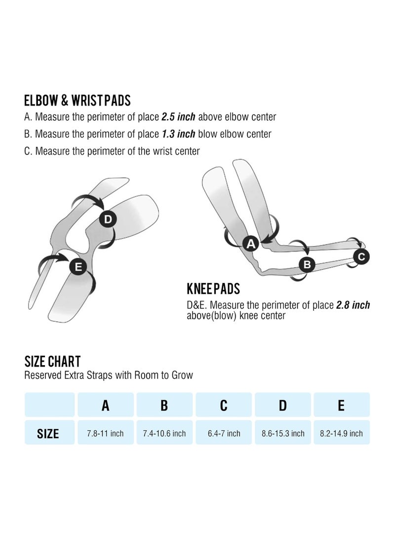 G4Free Kids Knee Pads Elbow Pads Wrist Guards for Toddler 3-8 Years 3 in 1 Protective Gear Sets for Bike Skateboard Rollerblading Cycling Scooter Skating(Blue) - Image 4