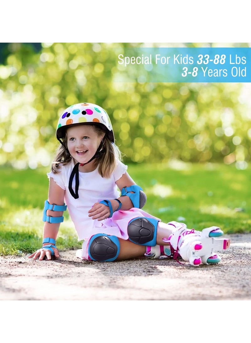 G4Free Kids Knee Pads Elbow Pads Wrist Guards for Toddler 3-8 Years 3 in 1 Protective Gear Sets for Bike Skateboard Rollerblading Cycling Scooter Skating(Blue) - Image 3